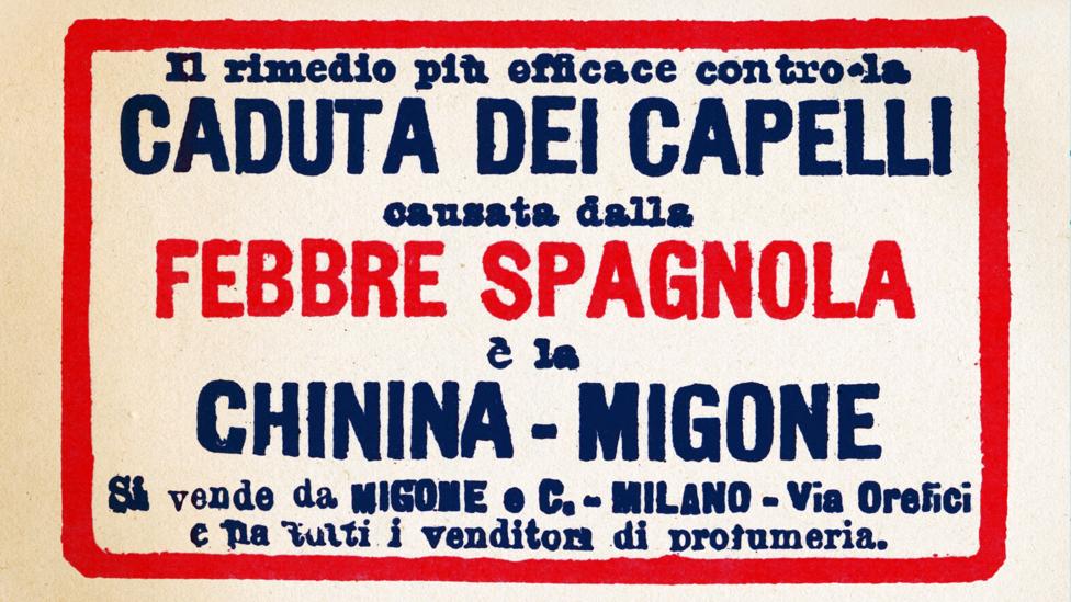 An Italian advert for a remedy during the 1918 flu pandemic (Credit: Getty Images)