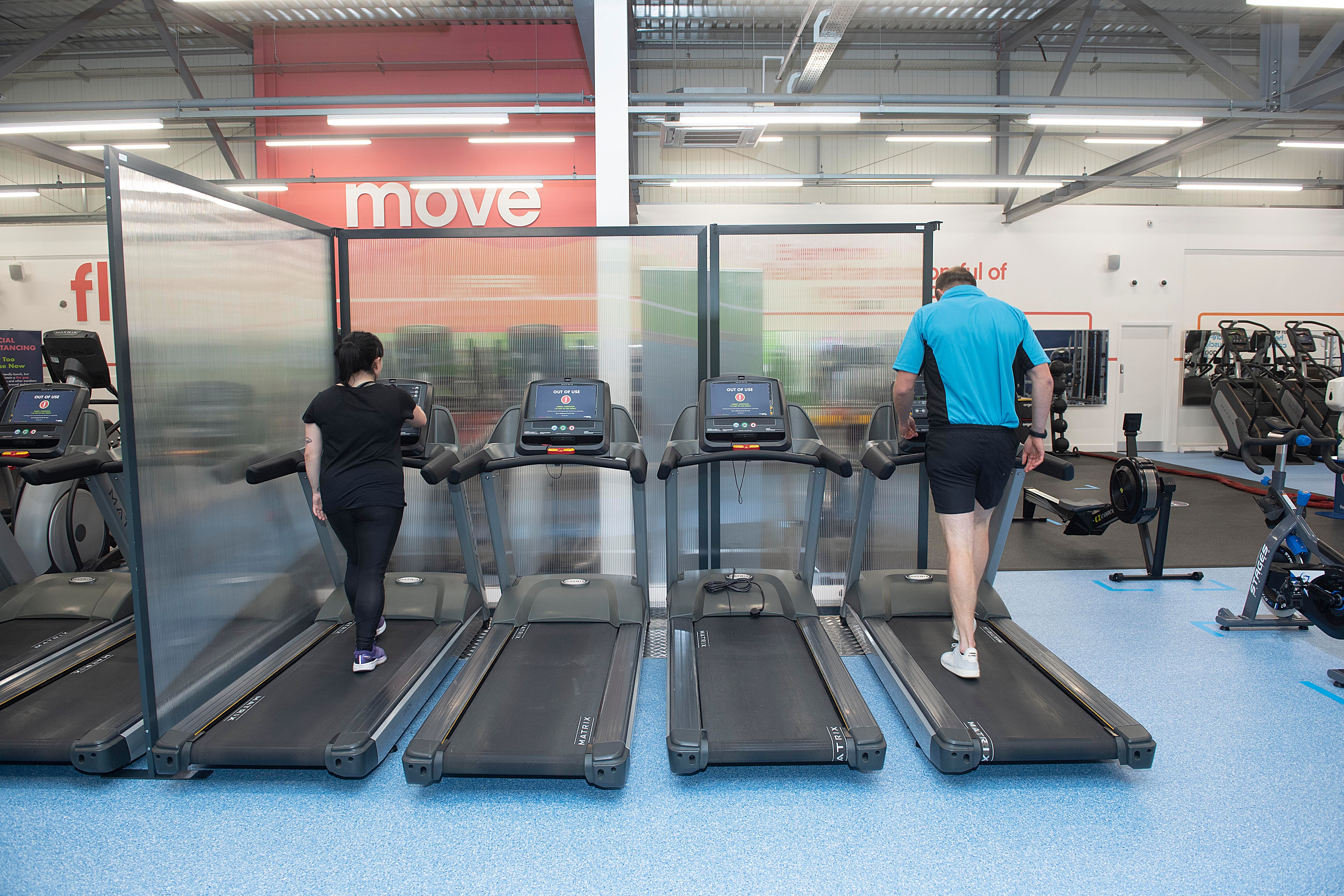 Every other treadmill will now be turned off to keep gymgoers apart 