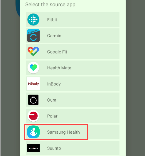 Tap "Samsung Health."