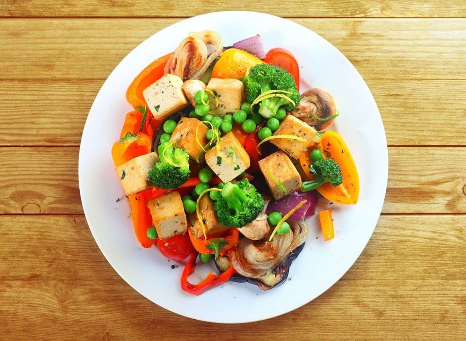 Vegetables on small plate